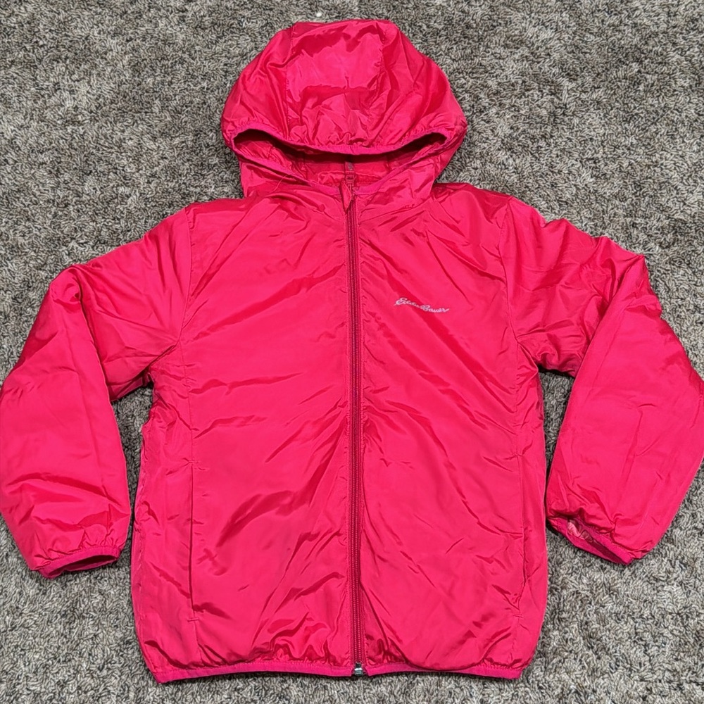 Eddie Bauer Girl Reversible Duck Down Jacket Size S (7/8)